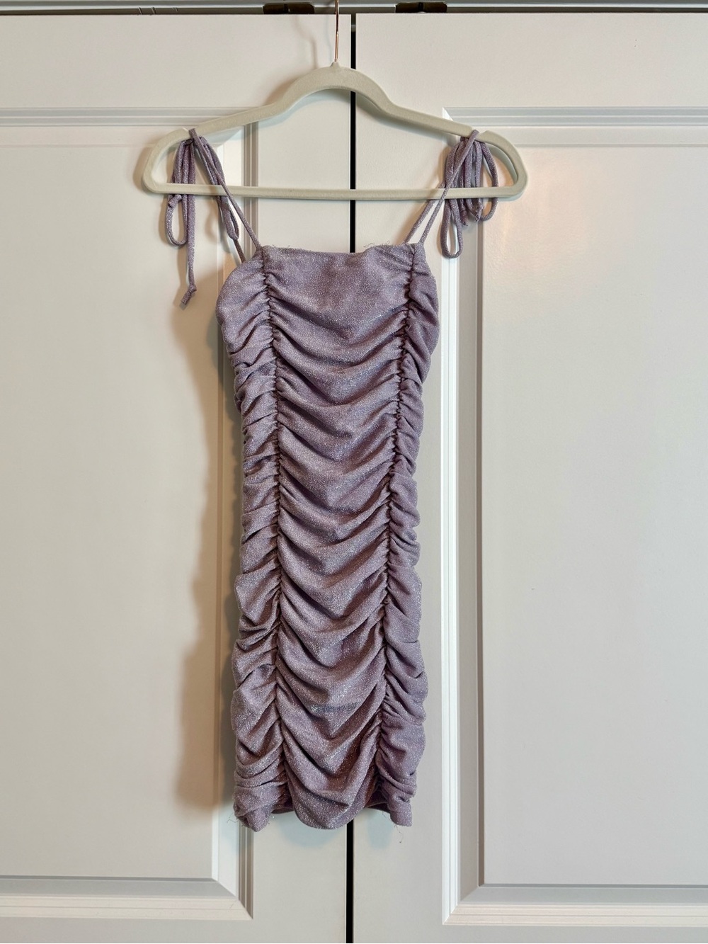 Jump Lilac Ruched Tie-Shoulder Mini Dress